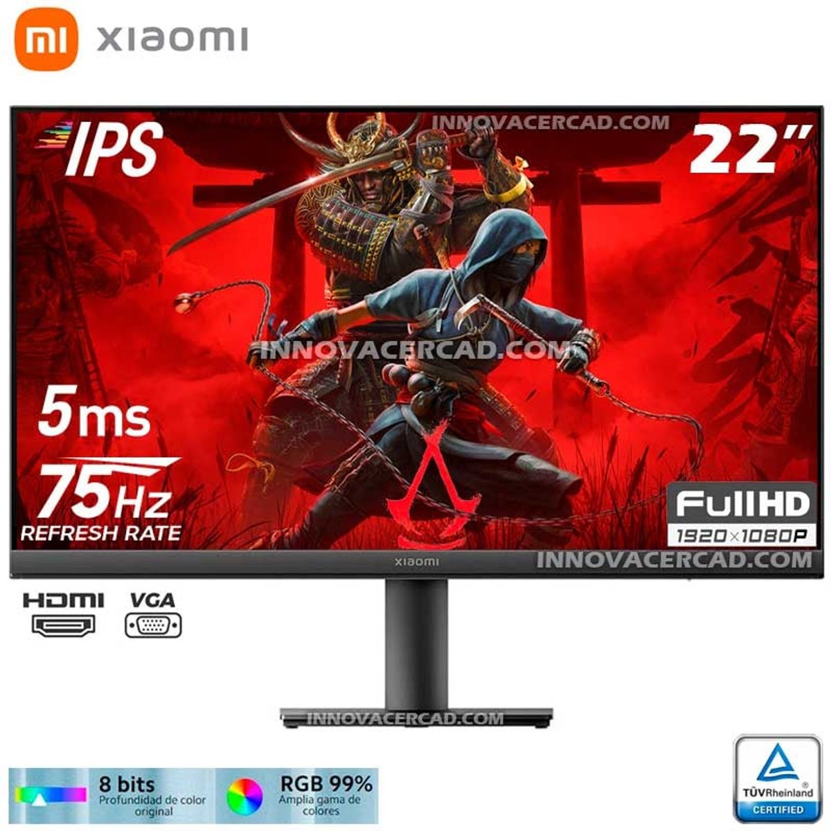 XIAOMI - Monitor Gaming Xiaomi A22I Full HD IPS 22 75Hz HDMI VGA
