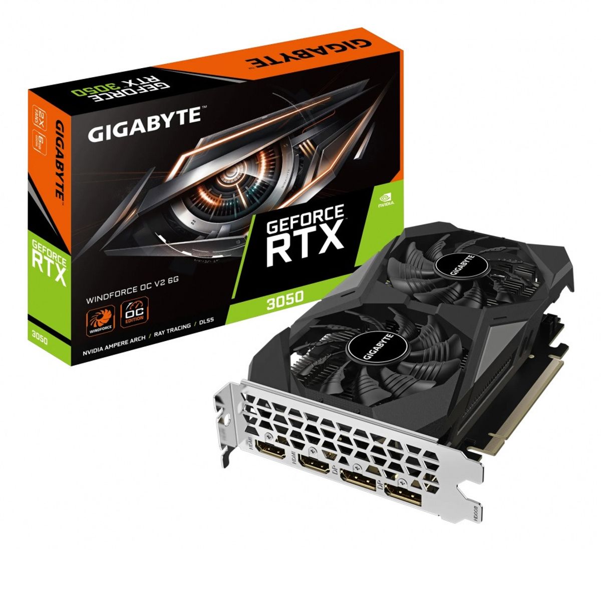 GIGABYTE - Tarjeta de Video Gigabyte NVIDIA GeForce RTX 3050 WINDFORCE OC V2 6GB