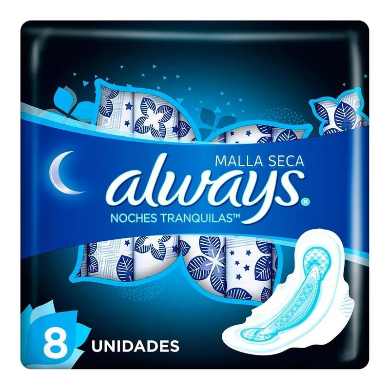 ALWAYS - Toallas Higiénicas Always Noches Tranquilas Malla Seca 8un