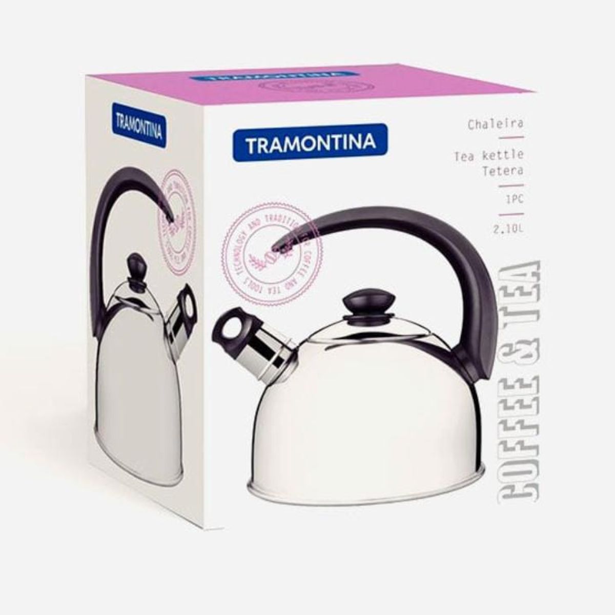 TRAMONTINA - TETERA TRAMONTINA ACERO 2.1 LT DE INOXIDABLE