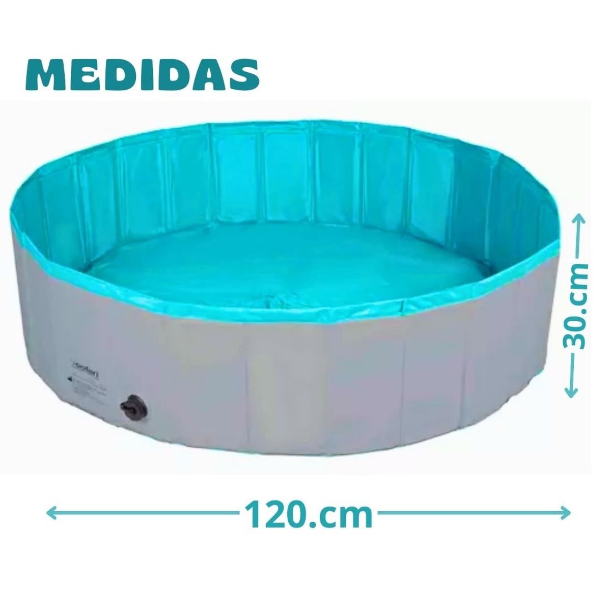 GENERICO - Piscina Portatil Para Mascotas XL Gris y Celeste