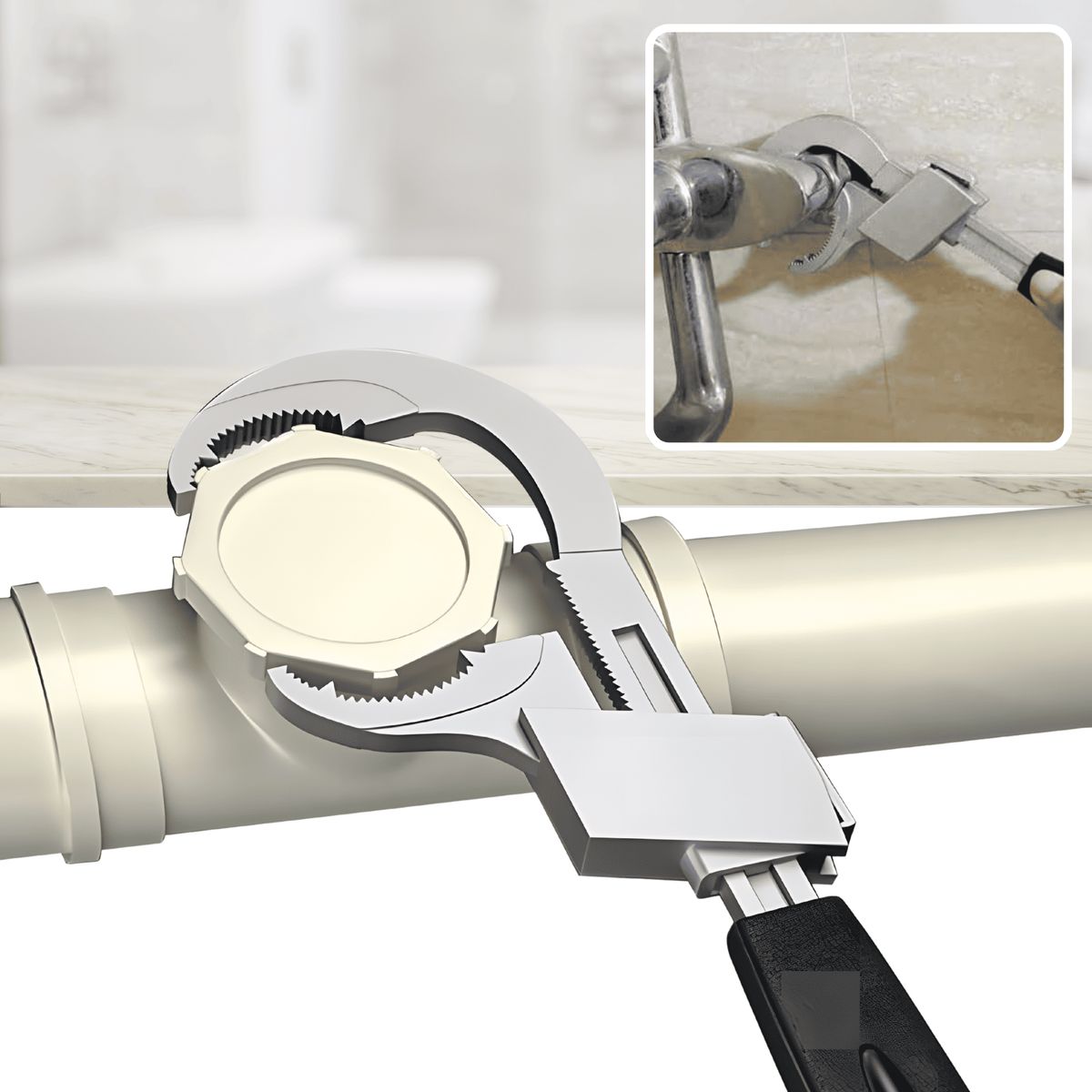 ROSH - Llave de Gasfitería Pack x3  Herramientas Infaltables en Casa