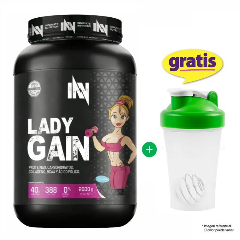 FITFEM - PROTEÍNA INNOVATE LADY GAIN 2 KG VAINILLA + SHAKER MUJER