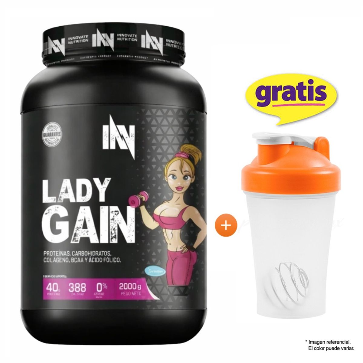 INN INNOVATE NUTRITION - LADY GAIN 2KG INN VAINILLA + SHAKER