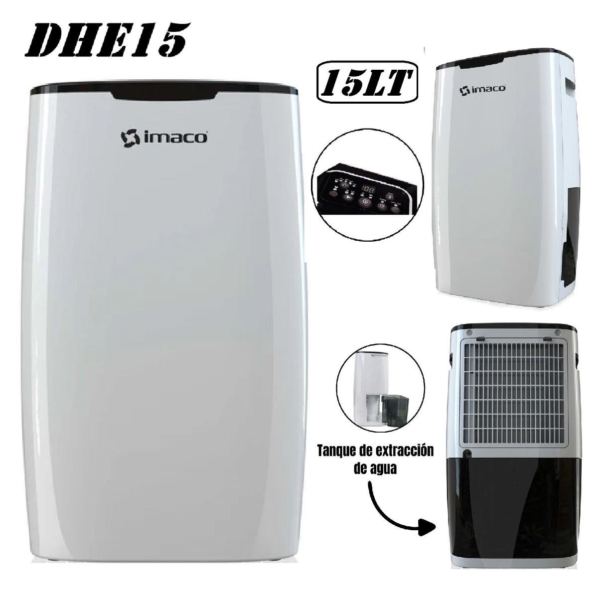 IMACO - Deshumedecedor Digital 16 Litros DHE15 Imaco -Blanco