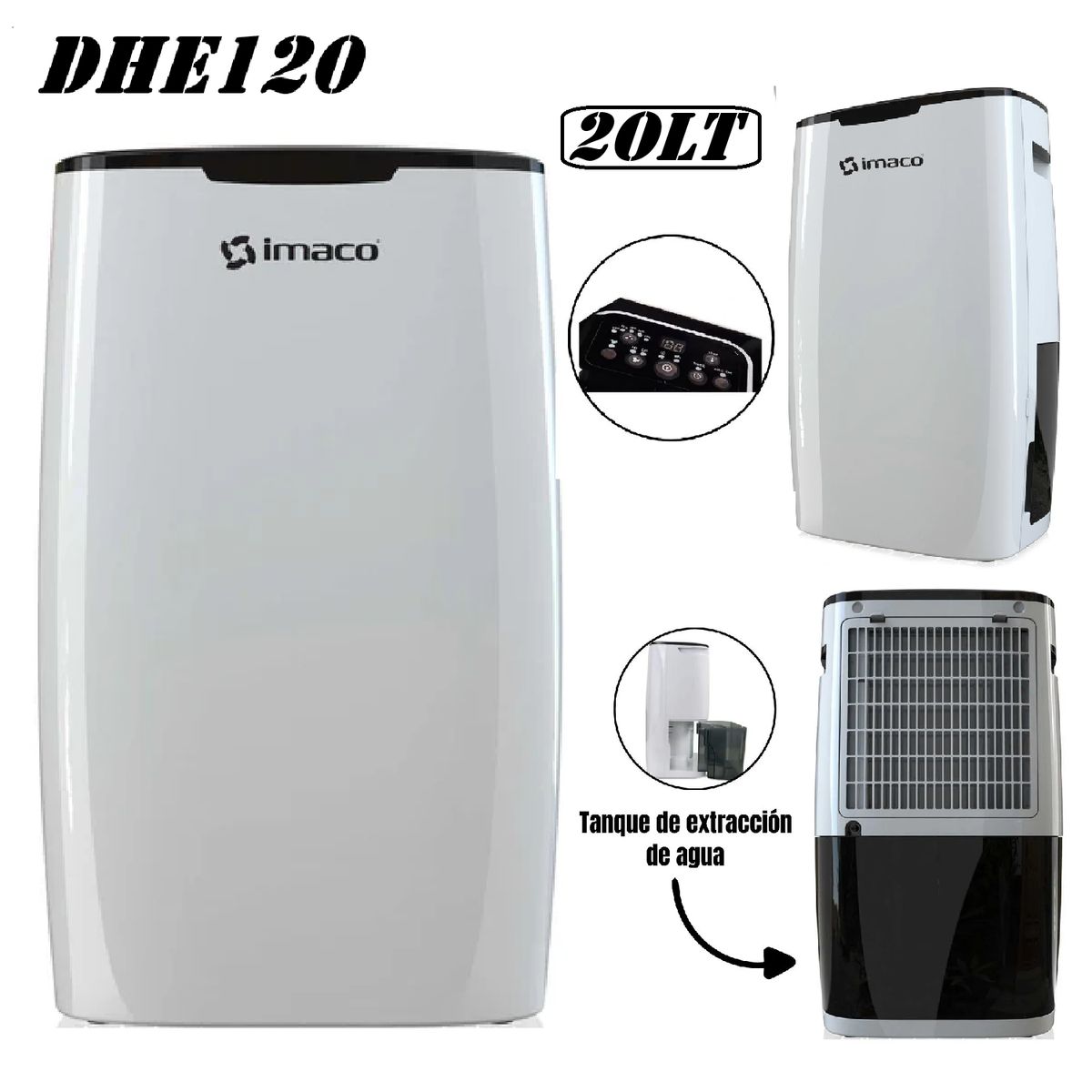 IMACO - Deshumedecedor Digital 20LT DHE20 Imaco -Blanco