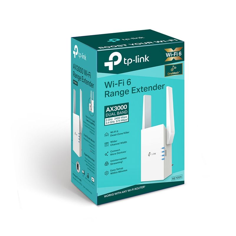 TP LINK - TP-LINK RE705X Repetidor de señal WiFi 6 AX3000 Dual Band