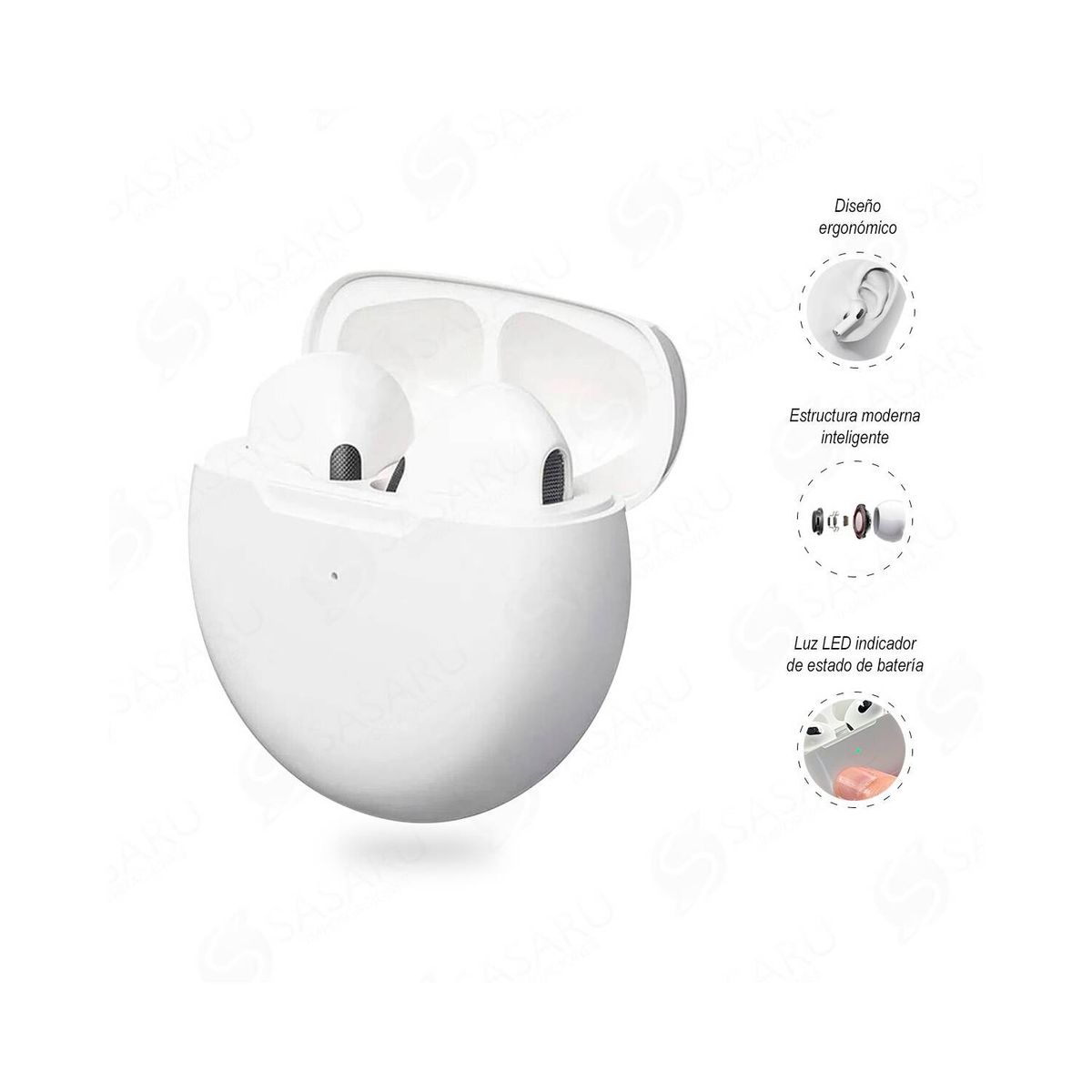 GENERICO - Audífonos inalámbricos Pro 6 con Bluetooth 5.1 Blanco