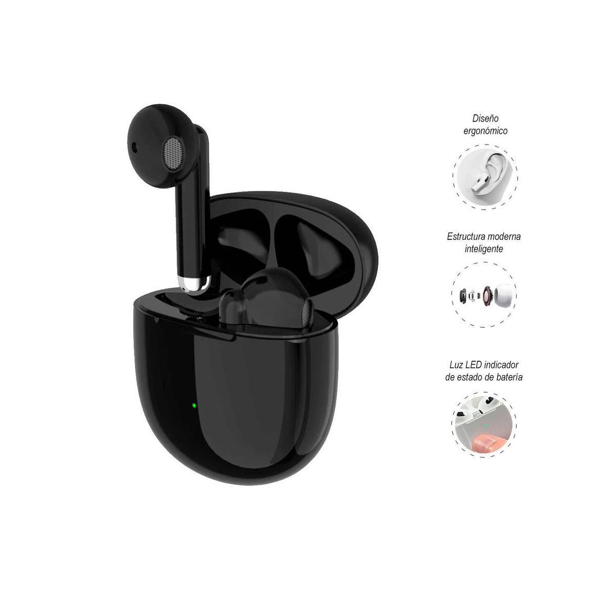 GENERICO - Audífonos inalámbricos Pro 6 con Bluetooth 5.1 Negro