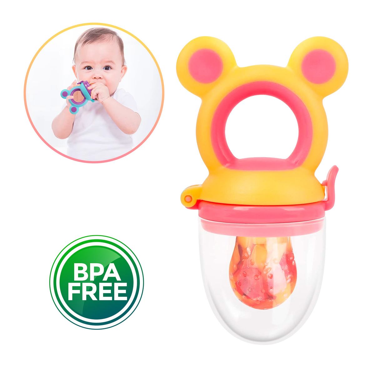 BABYPAL - Chupon Alimentador Seguro Práctico y Ergonómico Fucsia