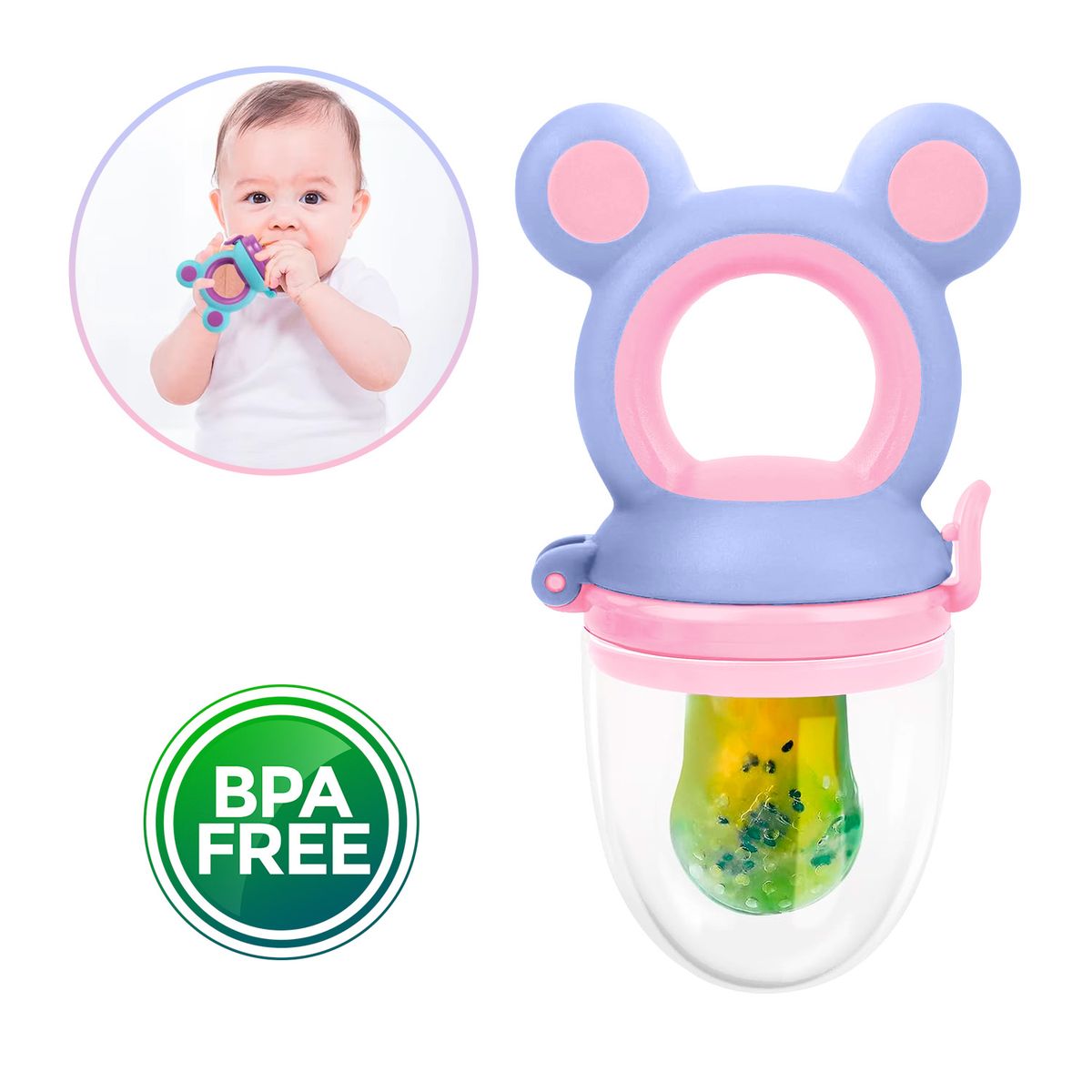 BABYPAL - Chupon Alimentador Seguro Práctico y Ergonómico Rosado
