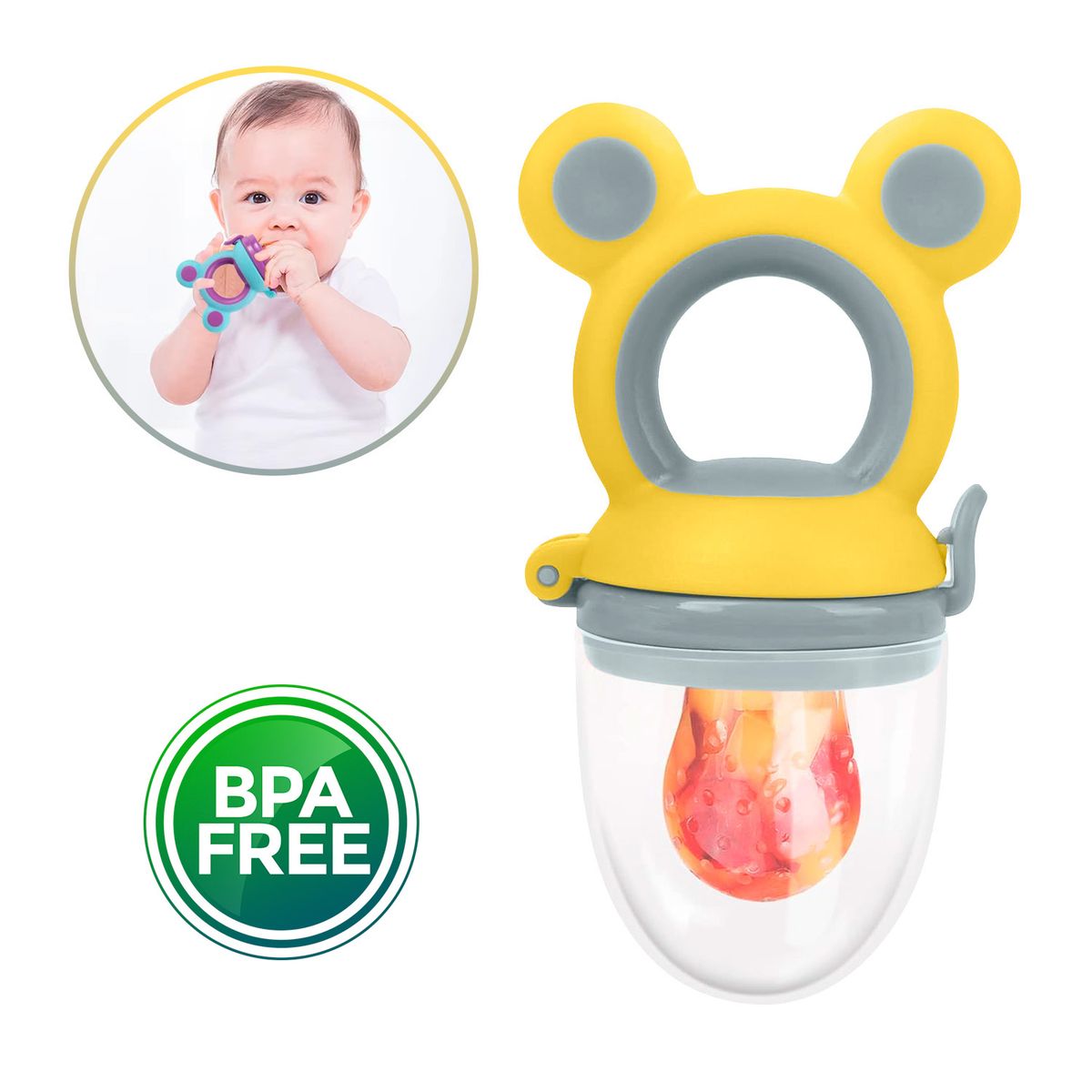 BABYPAL - Chupon Alimentador Seguro Práctico y Ergonómico Gris