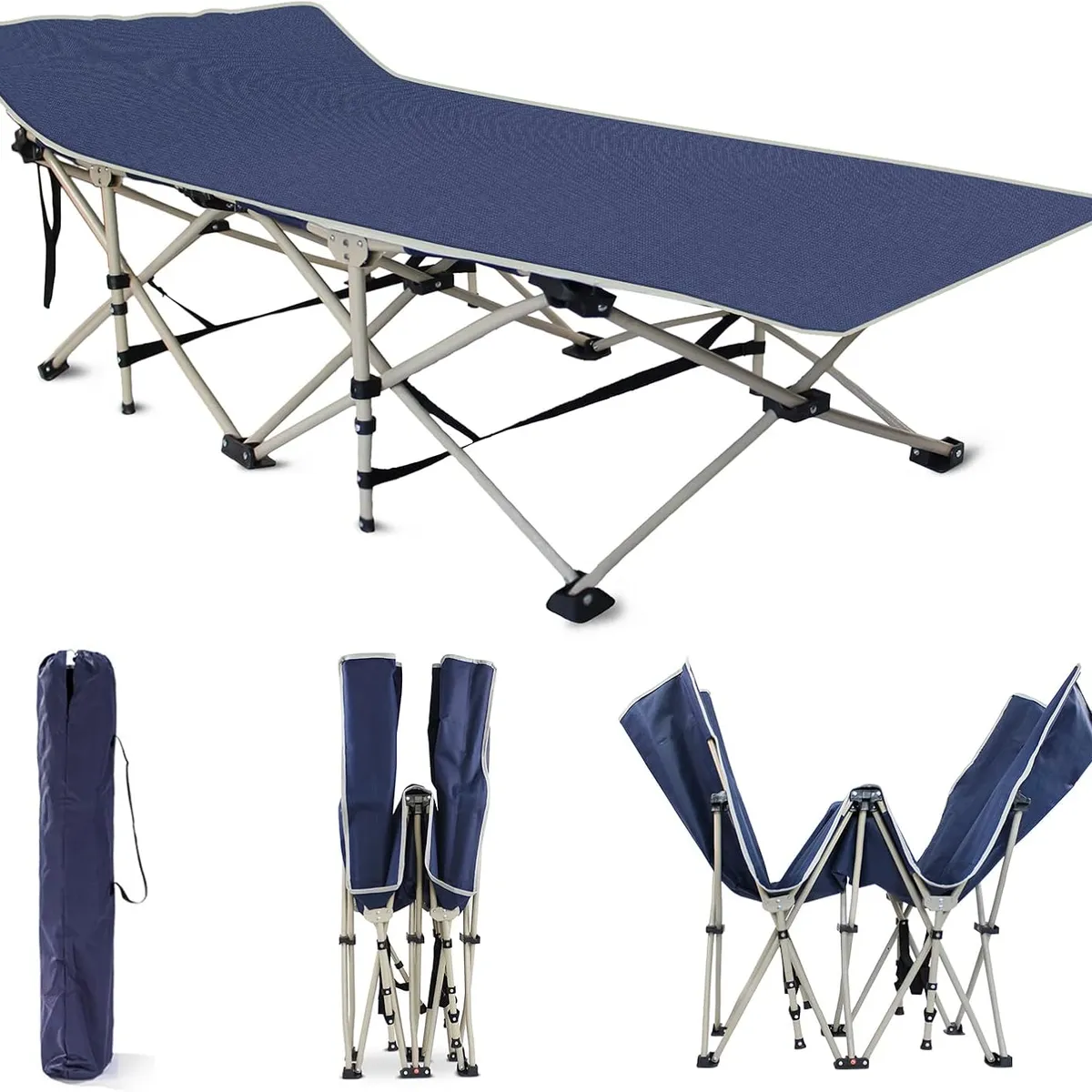 GENERICO - CAMA CAMILLA PLEGABLE CAMPING PÓRTATIL DE ALTA RESISTENCIA