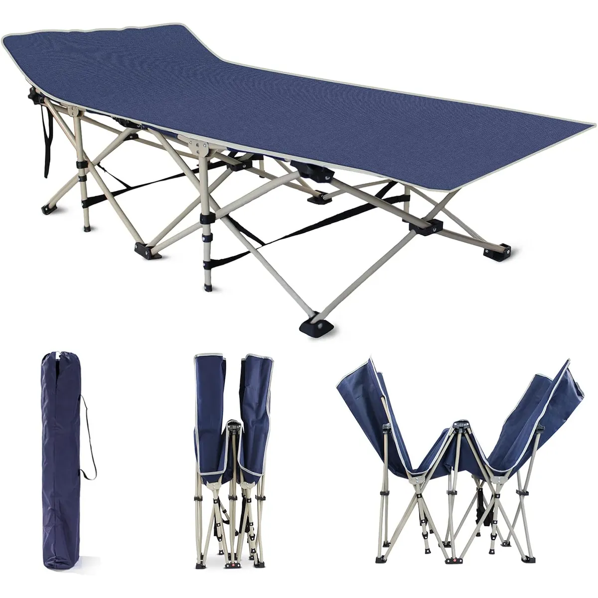 GENERICO - CAMA CAMILLA PLEGABLE CAMPING PÓRTATIL DE ALTA RESISTENCIA