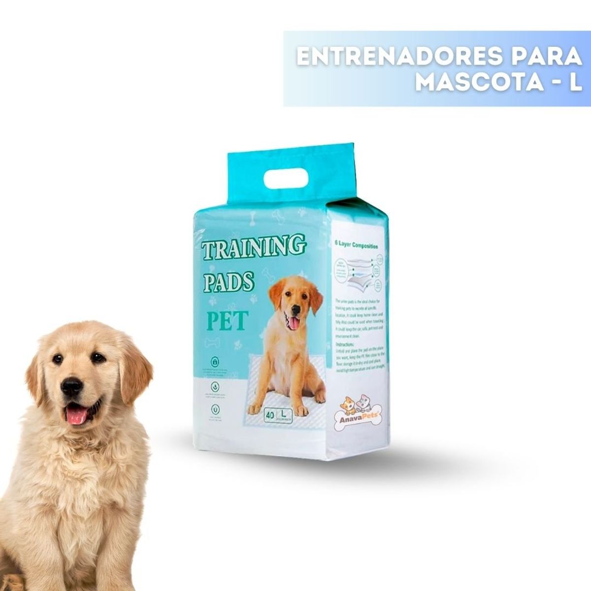 GENERICO - Pañales Entrenadores de Piso Para Mascotas Talla L