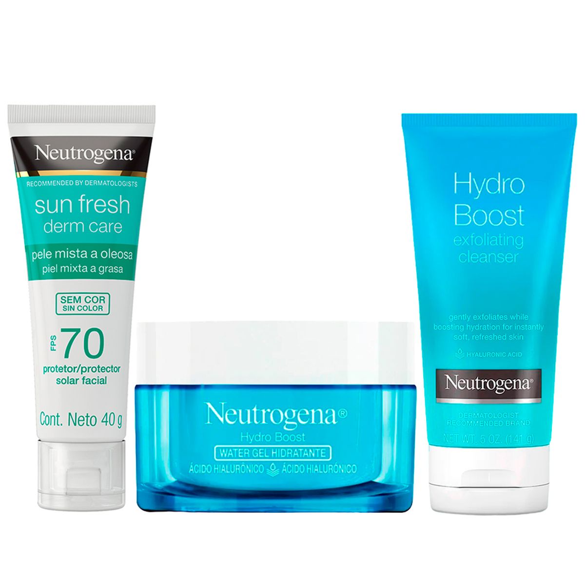 NEUTROGENA - Neutrogena Combo Fps 70 Piel Oleosa Exfoliante + Humectante