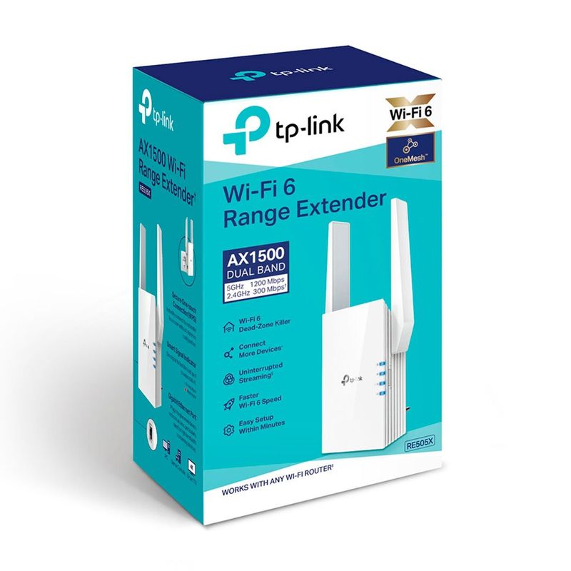TP LINK - TP-LINK RE505X Repetidor de señal WiFi 6 AX1500  Dual Band