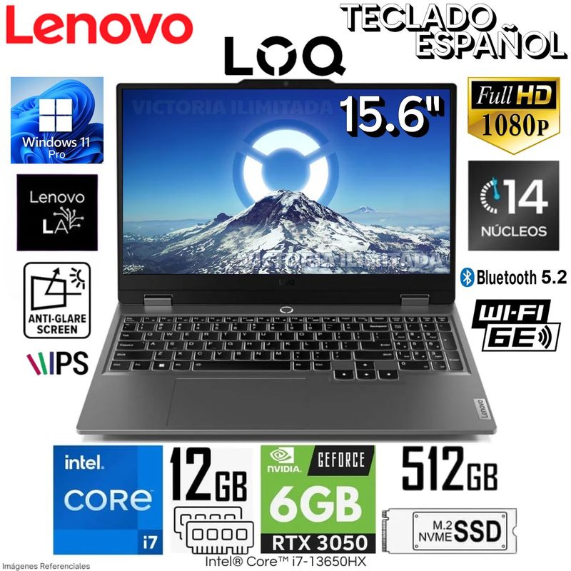 LENOVO - Laptop Lenovo LOQ 15IRX9 (83DV00FHLM) Intel Core i7-13650HX12GB RAM 512GB SSD 15.6"  FHD RTX3050