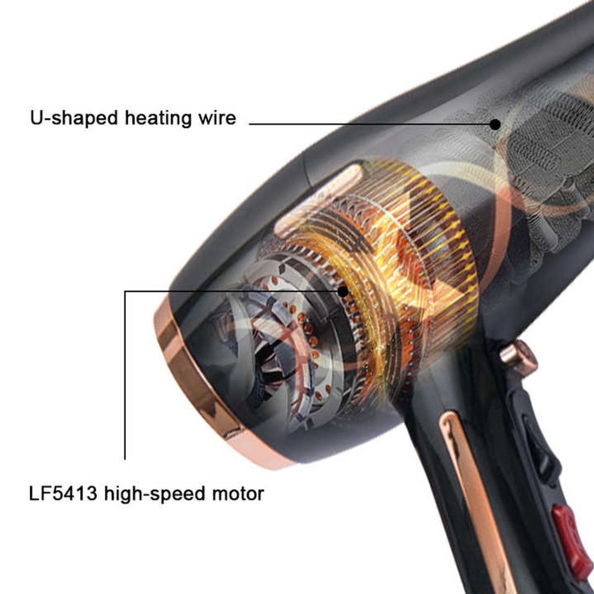 OEM - Secadora de cabello profesional con termostato inteligente 3000W