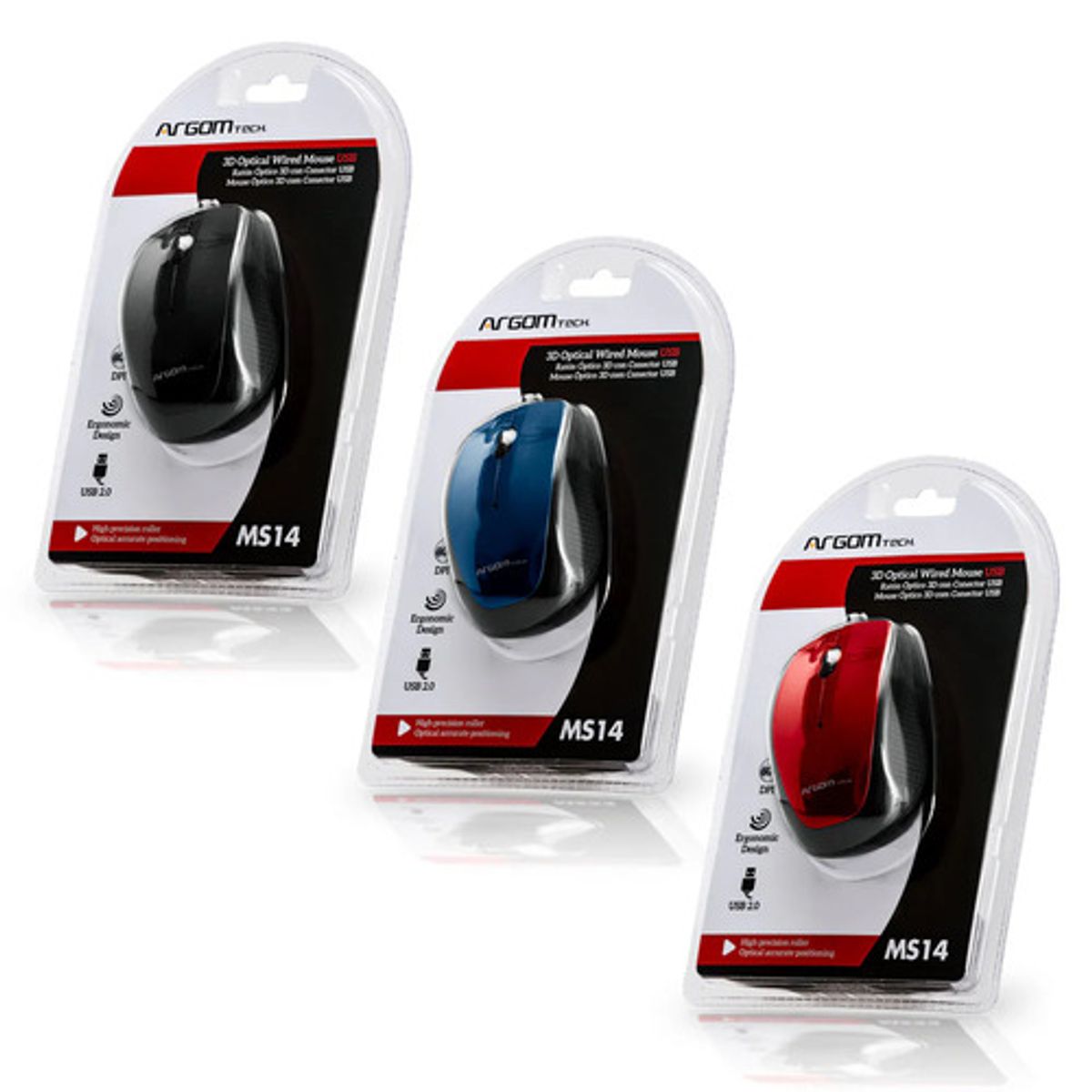 ARGOMTECH - MOUSE ARGOM USB 3D NEGRO