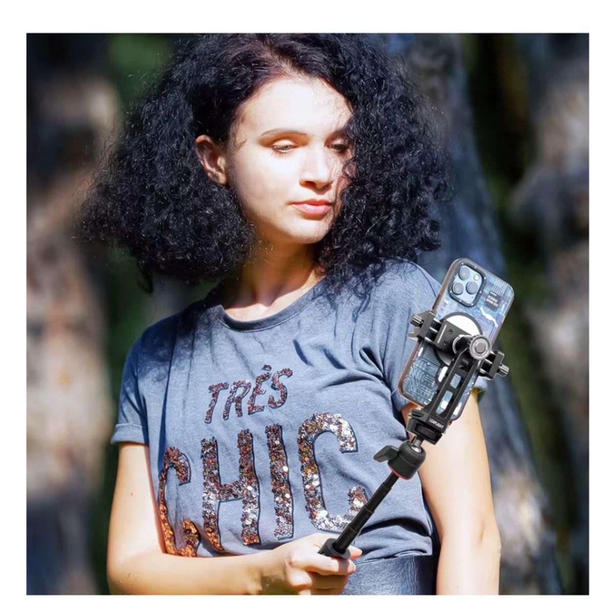 GENERICO - SOPORTE DE METAL PARA CELULAR FLEXI MOUNT 360° GIRATORIO