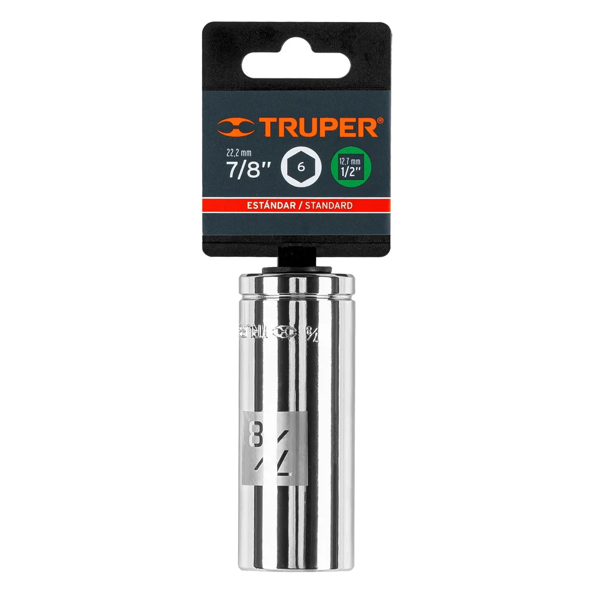 TRUPER - Dado Largo de 7/8", 6 Puntas, Cuadro 1/2"