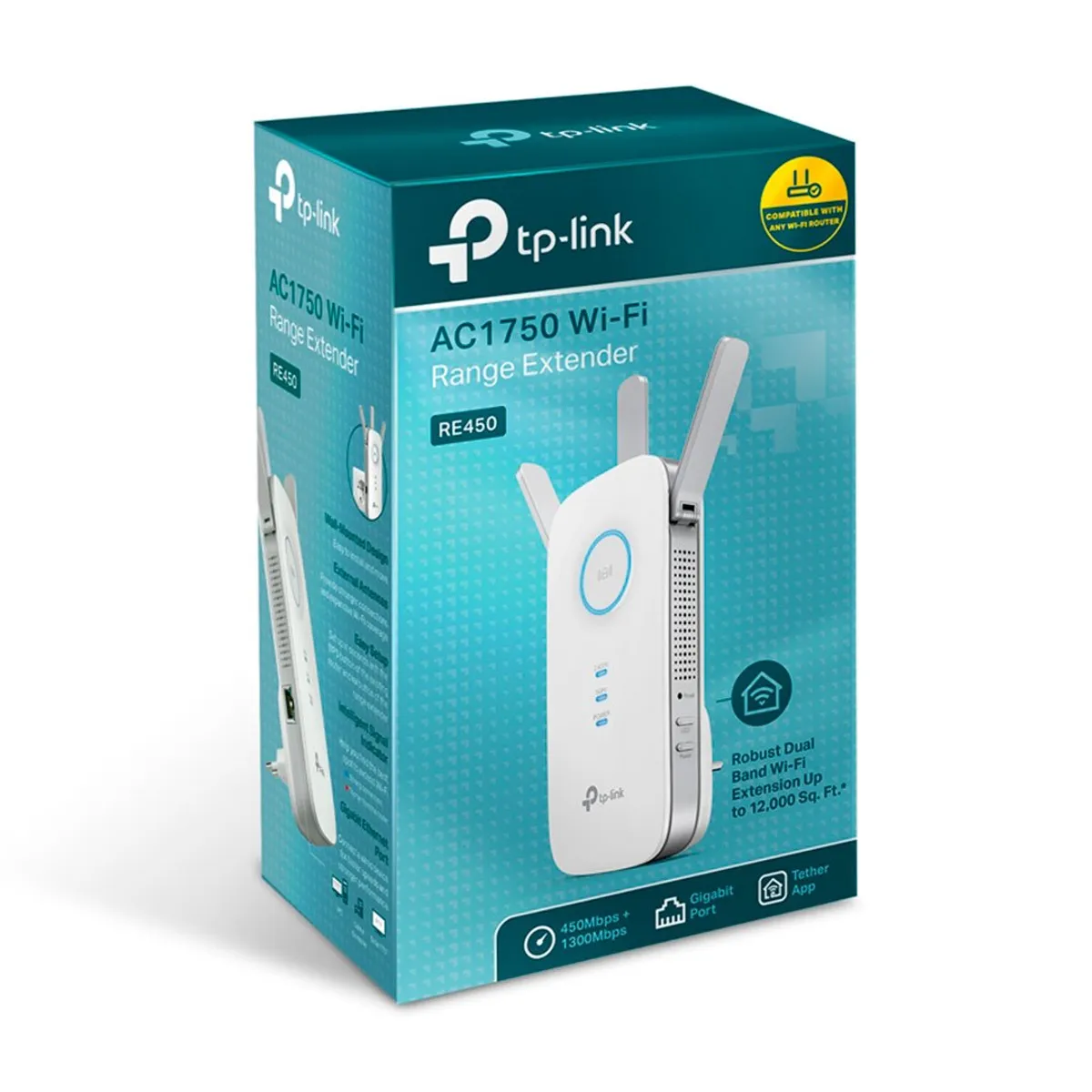 TP LINK - TP-LINK RE450 Repetidor de señal WIFI  AC1750 Doble banda