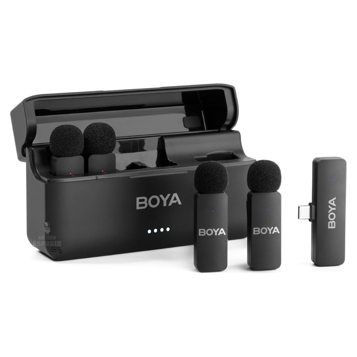 BOYA - 4 Micrófonos BOYA BY-V4U Inalámbrico Solapa Lavalier Usb-c iPhone Pro