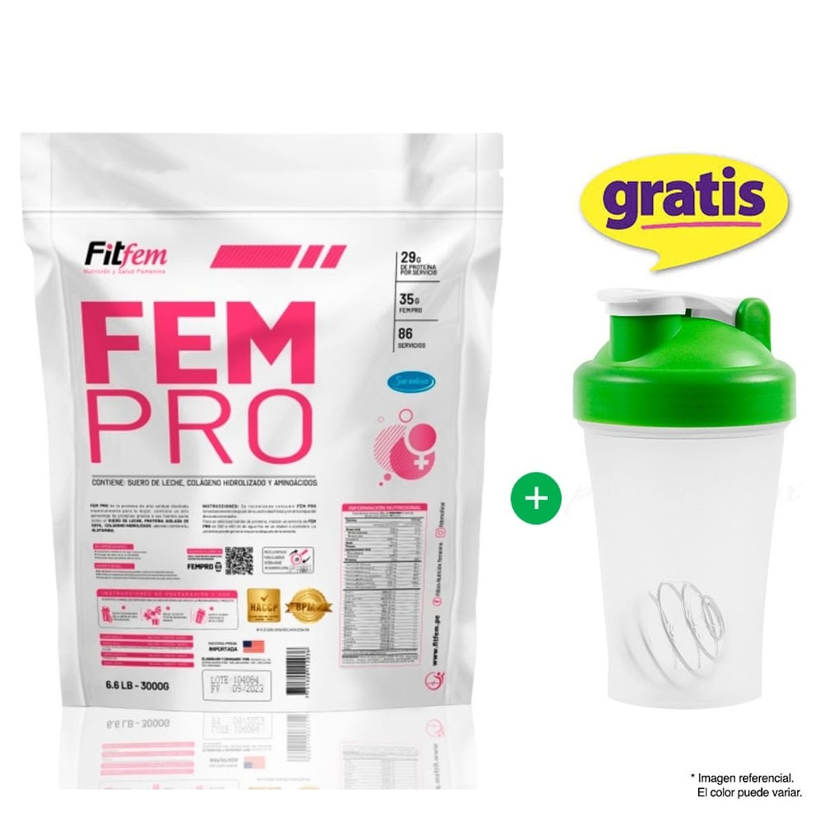 FITFEM - SUERO DE LECHE PROTEÍNA FEM PRO 3KG VAINILLA