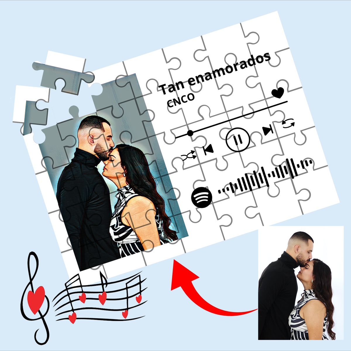 M MATIX SHOP - Matix-Regalos Personalizados - Rompecabezas A5 Foto Caricatura