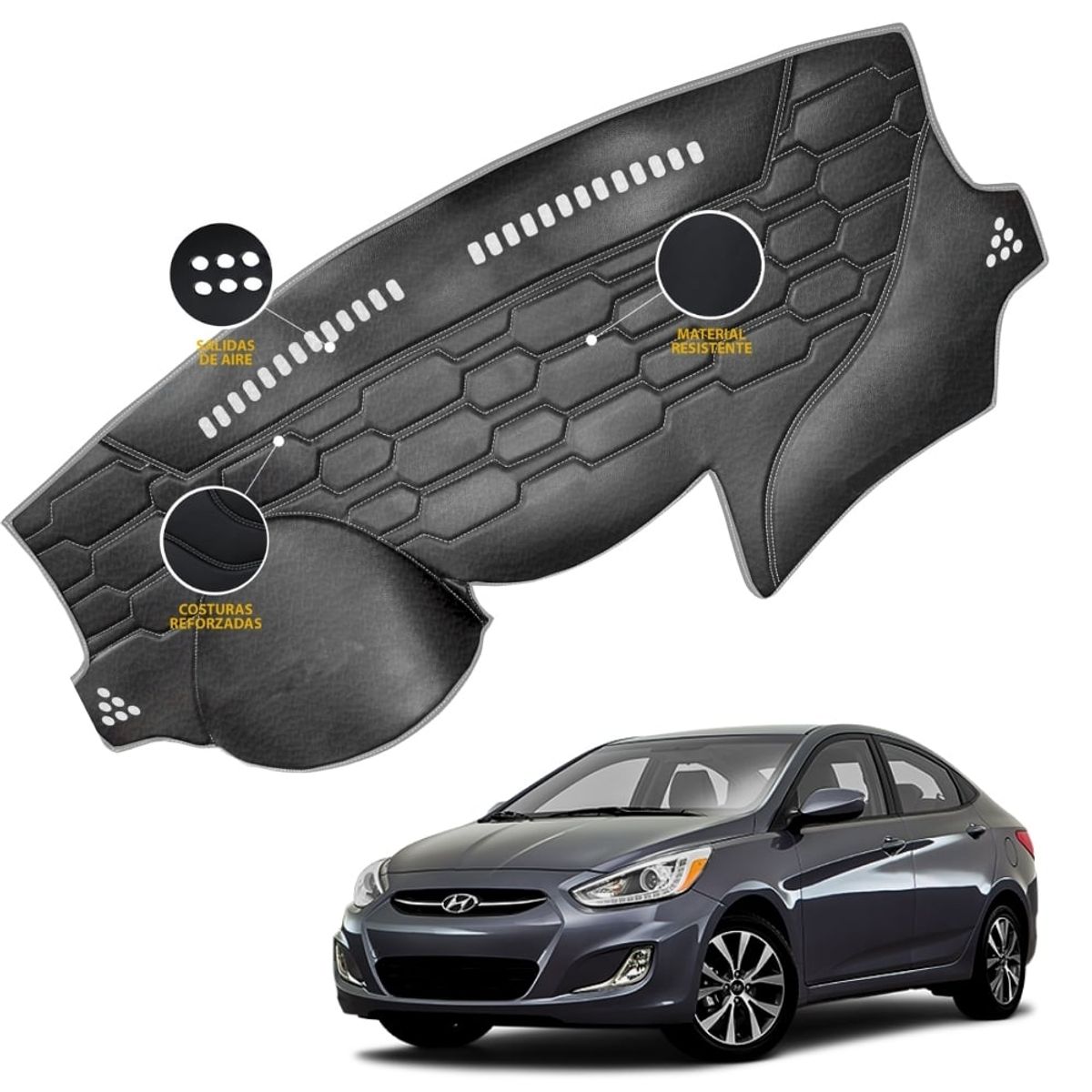 TECGO - PROTECTOR DE TABLERO  HYUNDAI ACCENT 2016-2017 COCOS