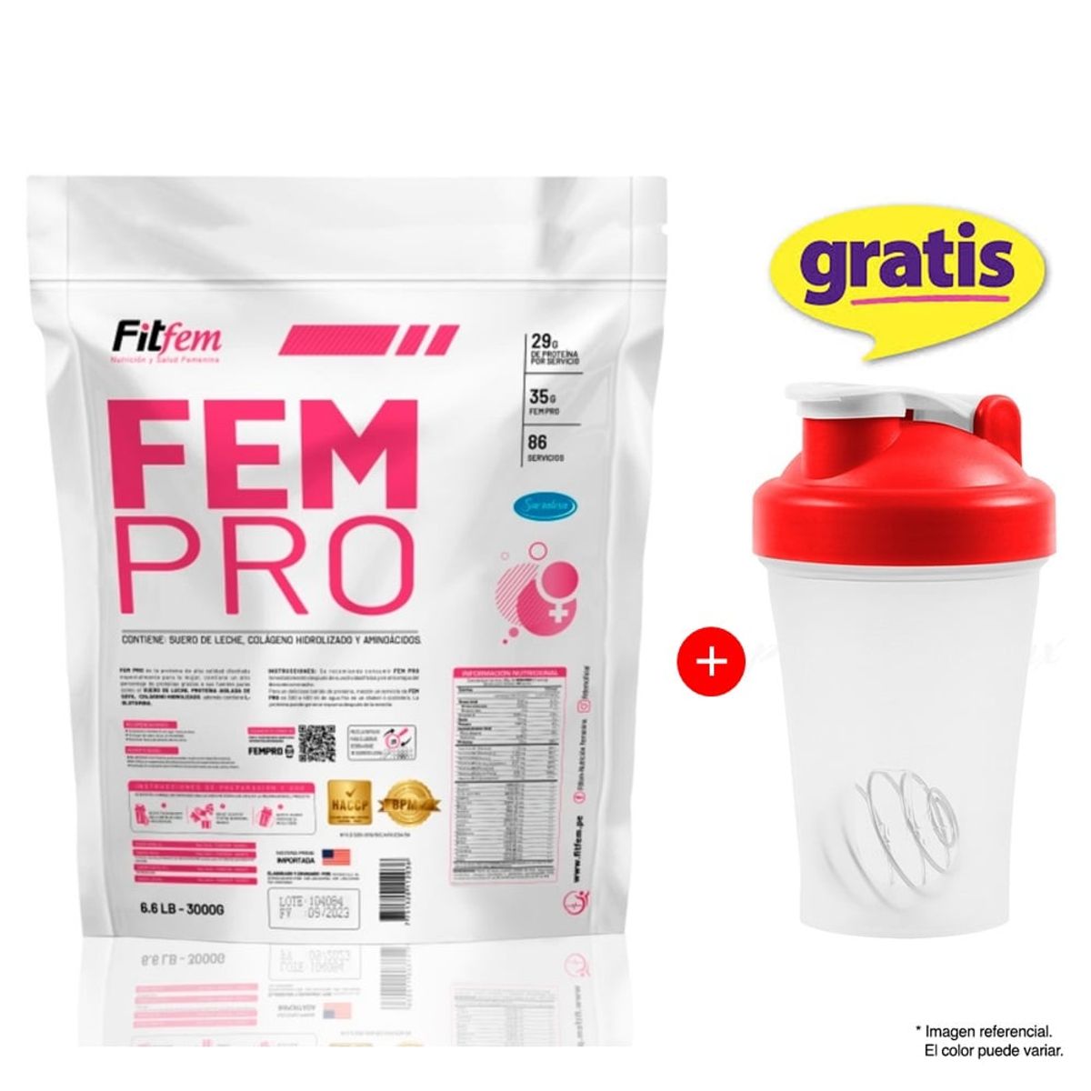 FITFEM - Proteína Fitfem Fem Pro 3kg Vainilla Shaker