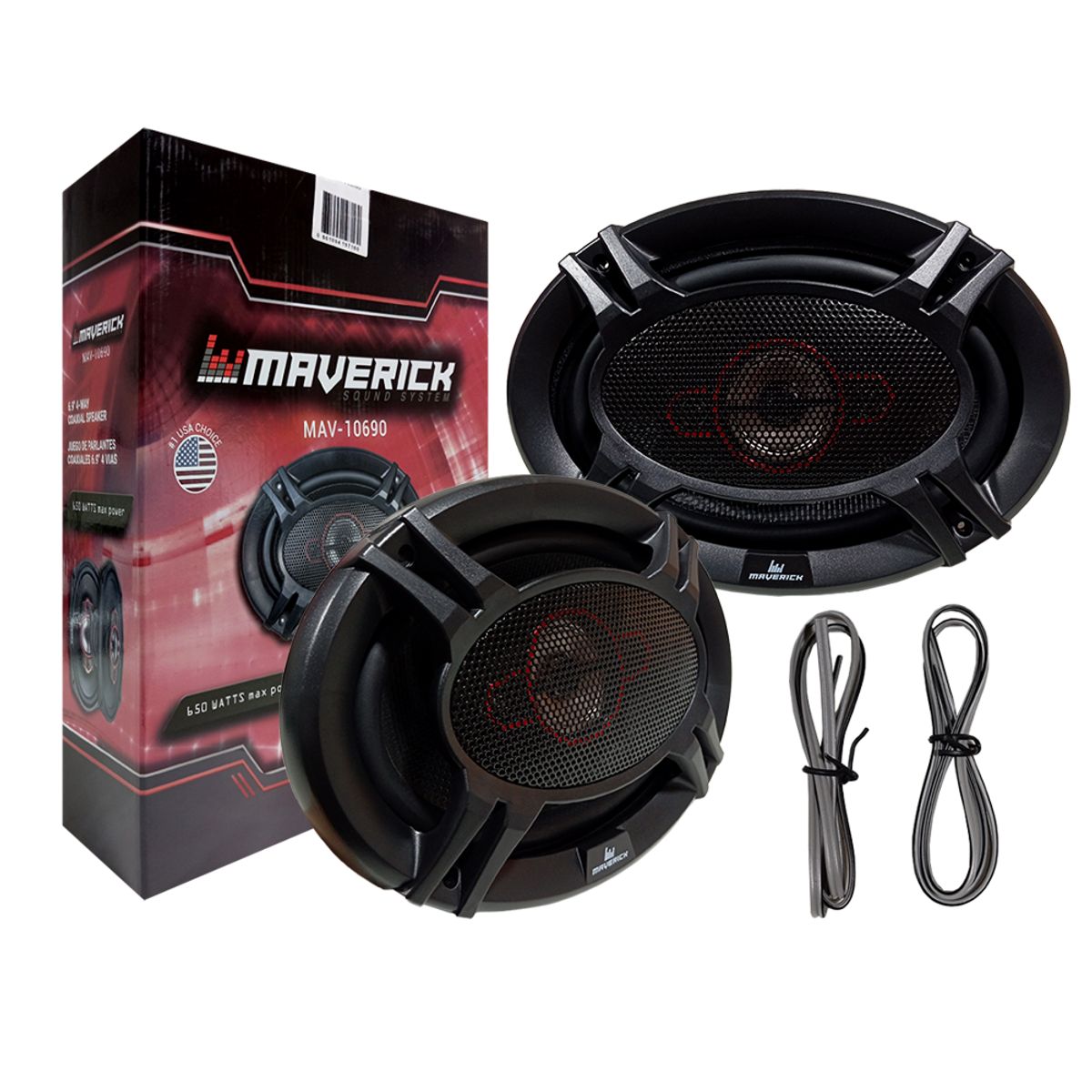 GENERICO - Juego De Parlantes Para Auto 6x9 Maverick 4 Vías 650w Audio Color Negro