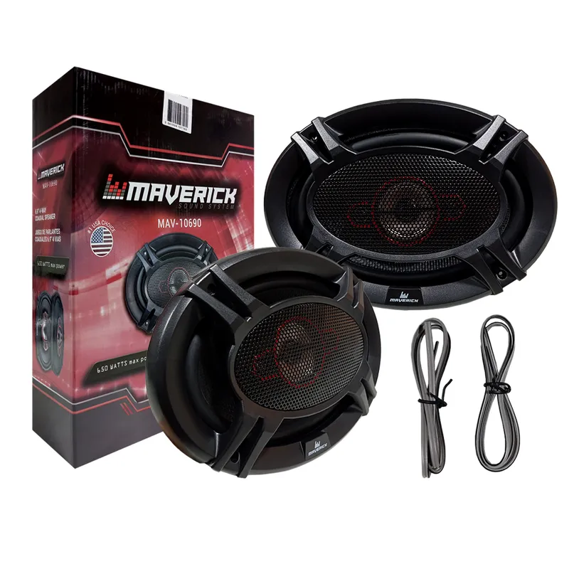 GENERICO - Juego De Parlantes Para Auto 6x9 Maverick 4 Vías 650w Audio Color Negro
