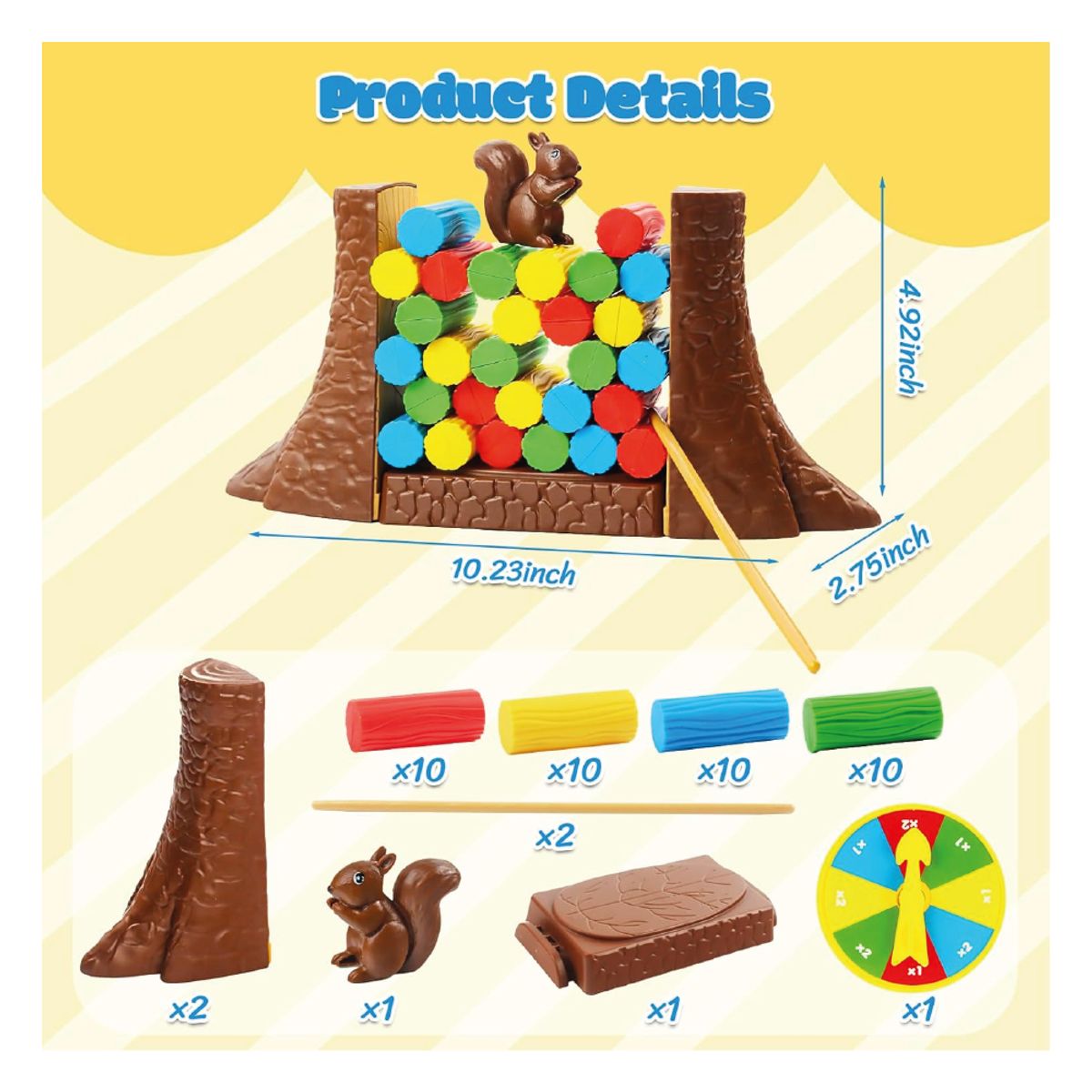 GENERICO - Juego de Mesa Torre Apilable de Ardilla Divertido