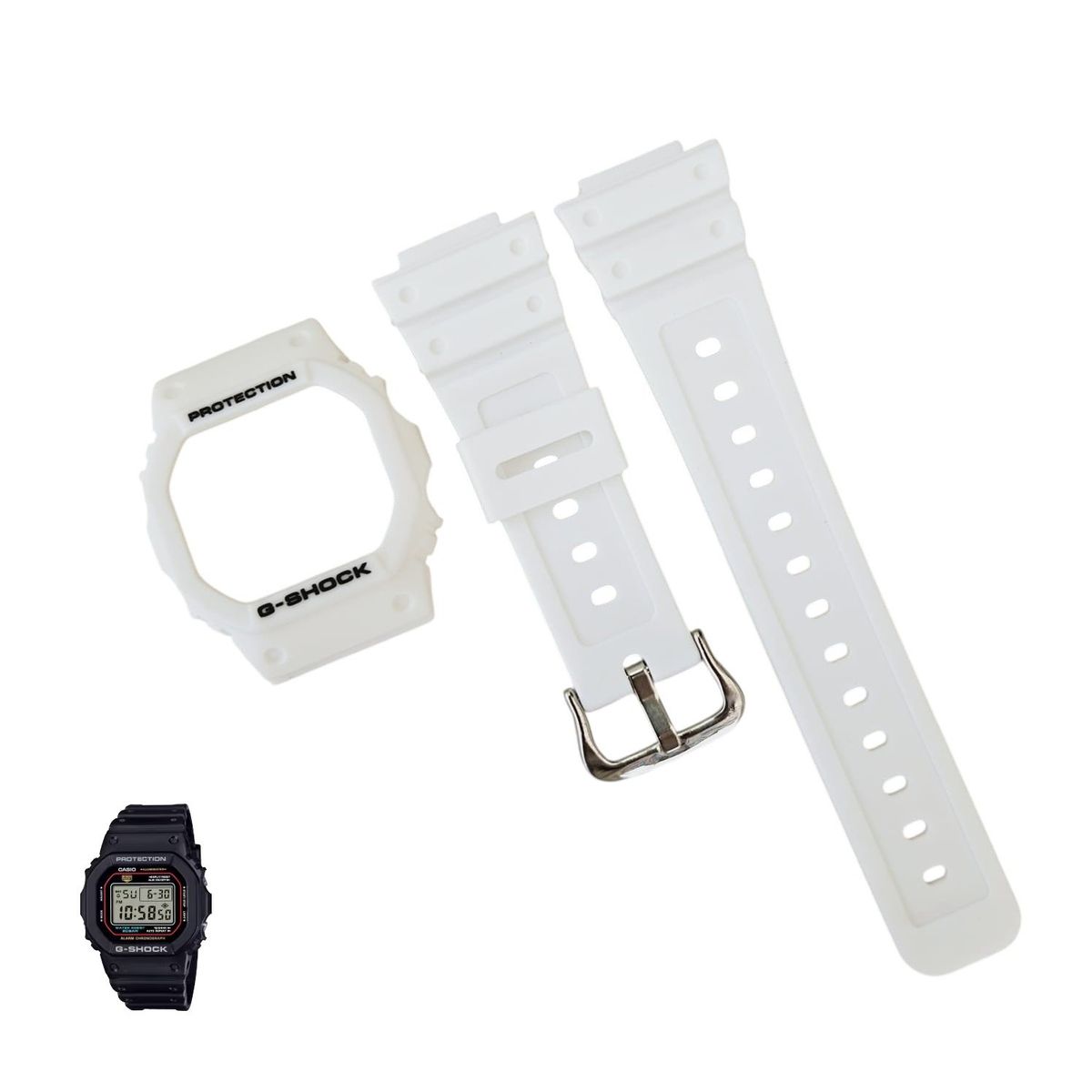 GENERICO - Correa Repuesto con Bisel para CASIO G-SHOCK DW-5600 - Blanco