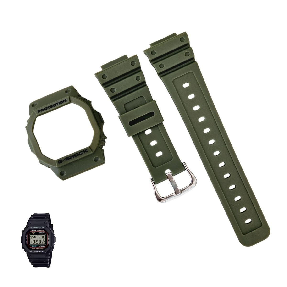 GENERICO - Correa Repuesto con Bisel para CASIO G-SHOCK DW-5600 - Verde