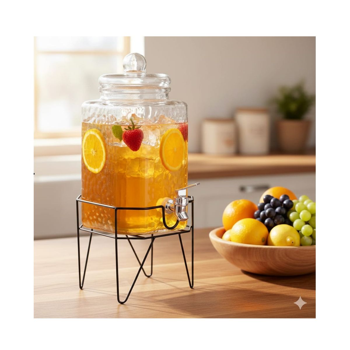 ICHIMATSU - Dispensador de Vidrio 10 Lt Martillado c/Rack