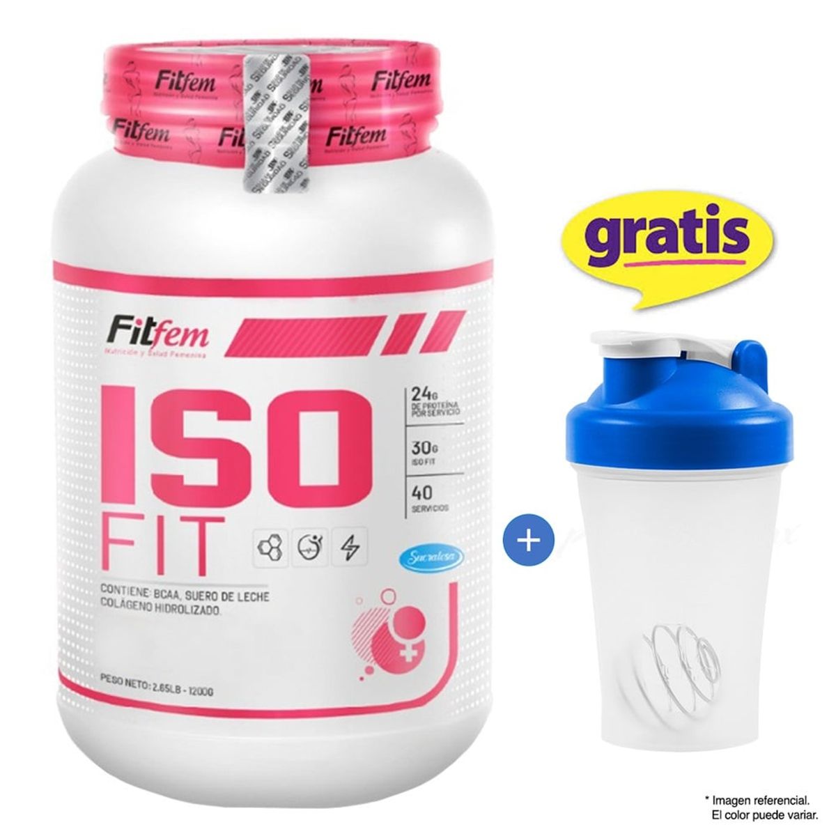 FITFEM - Proteína Fitfem Iso Fit 1.1 kg Vainilla + Shaker