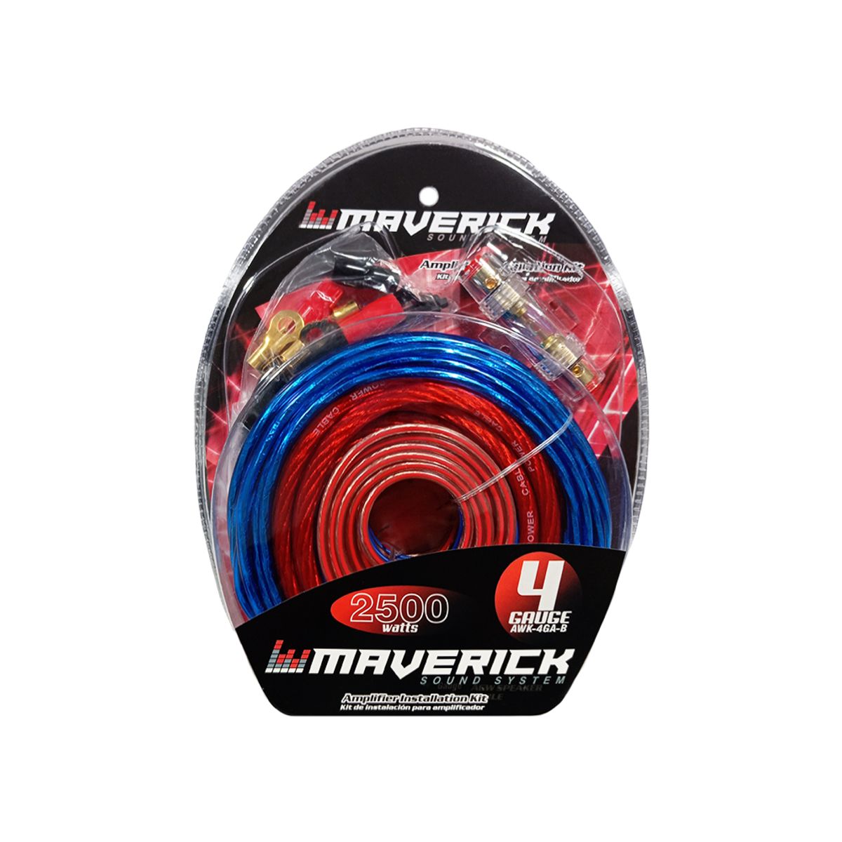 GENERICO - Kit Cables Instalación Potencia 4 Gauge 2500w De Audio Auto