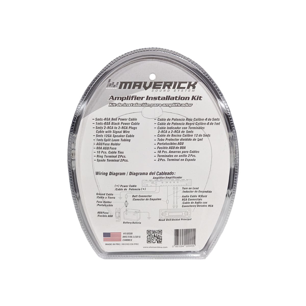 GENERICO - Kit Cables Instalación Potencia 4 Gauge 2500w De Audio Auto