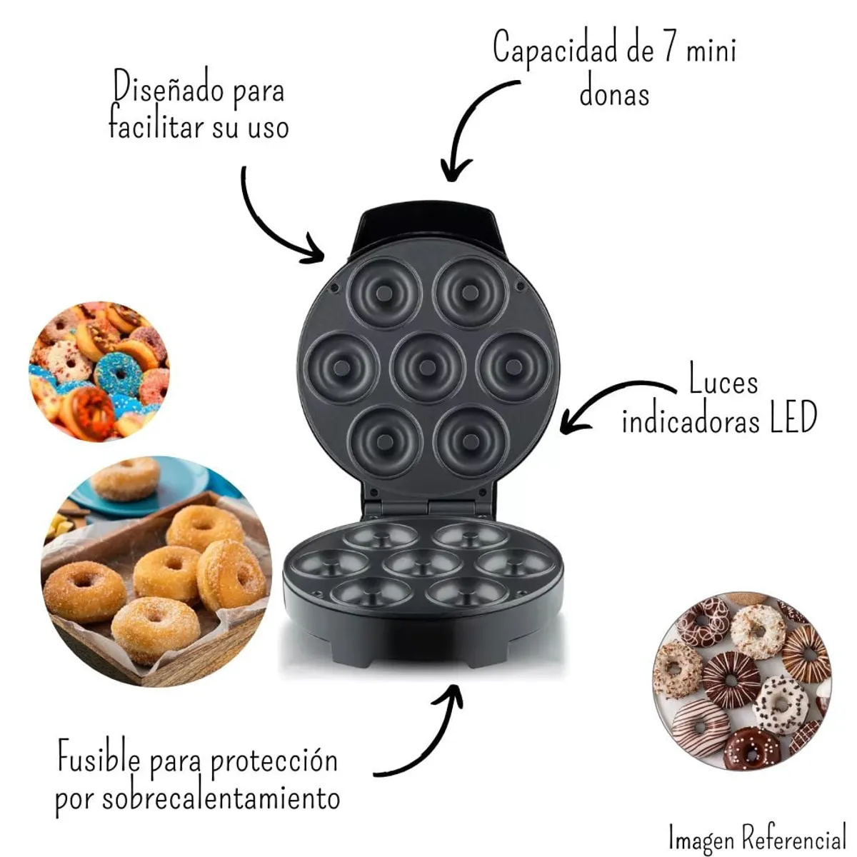 GENERICO - Maquina Para 7 Mini Donas