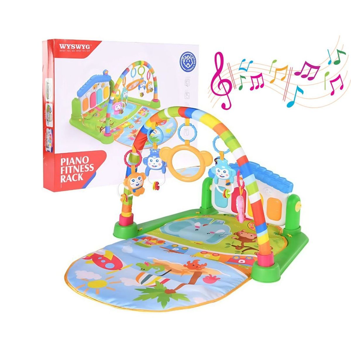 GENERICO - Gimnasio 3 en 1 Interactivo Casita Para Bebé -Rosado