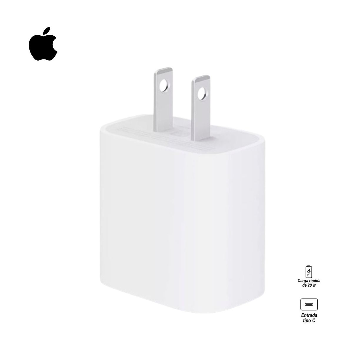 APPLE - Cargador De Pared Usb-C 20W Para Iphone Y Ipad A2305 Blanco