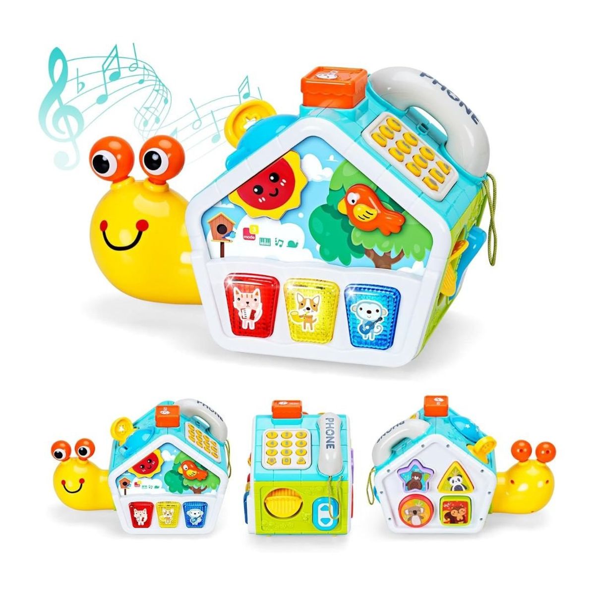 GENERICO - Juguete Montessori Caracol Interactivo de Actividades 6en1