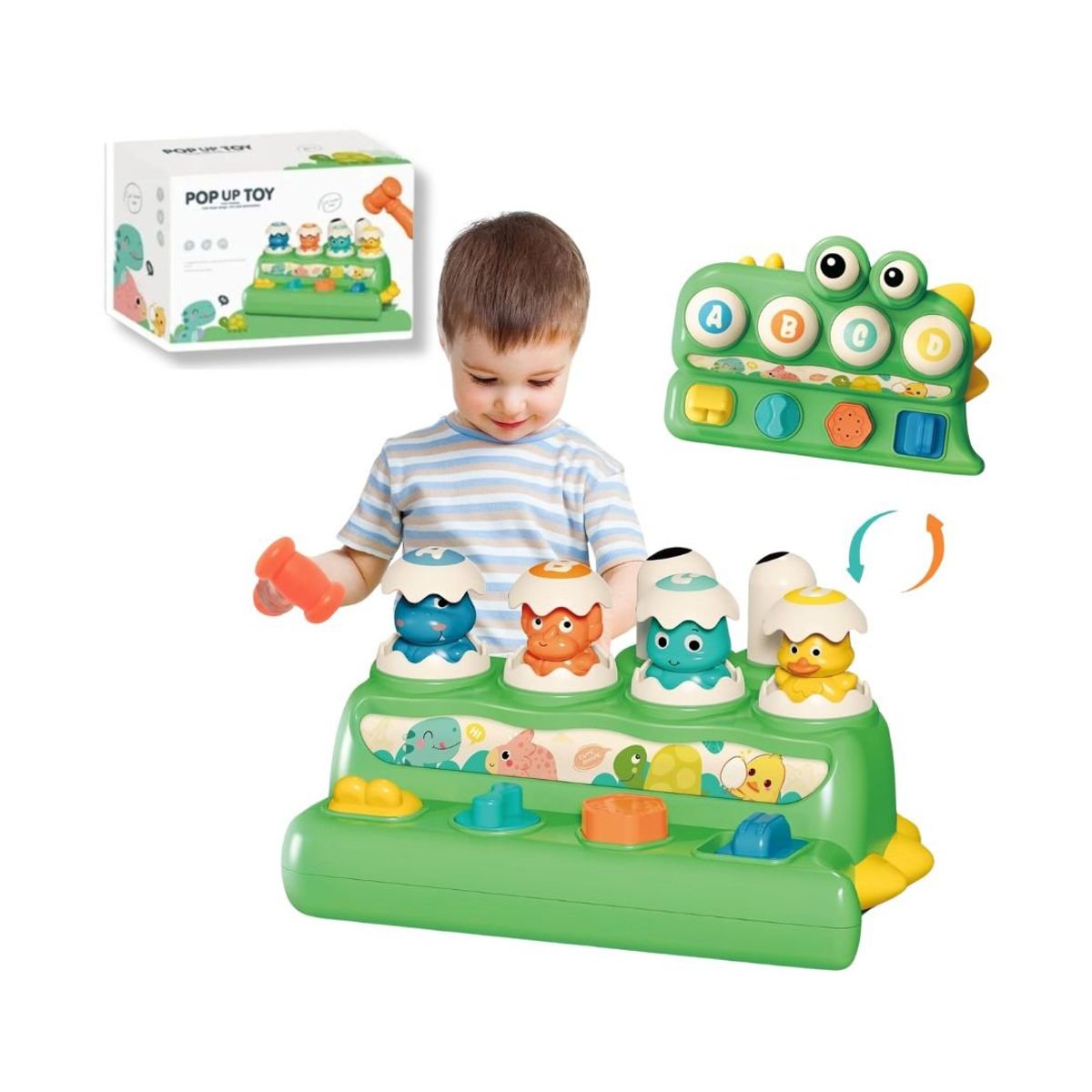 GENERICO - Juego Interactivo Dinosaurios PopIt 2en1 Con Martillo