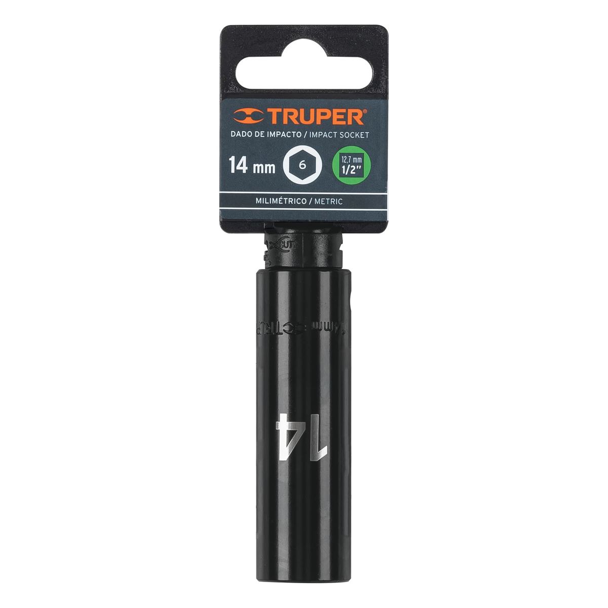 TRUPER - Dado Tubular Hexagonal Encastre 1/2" de Impacto de 14 mm