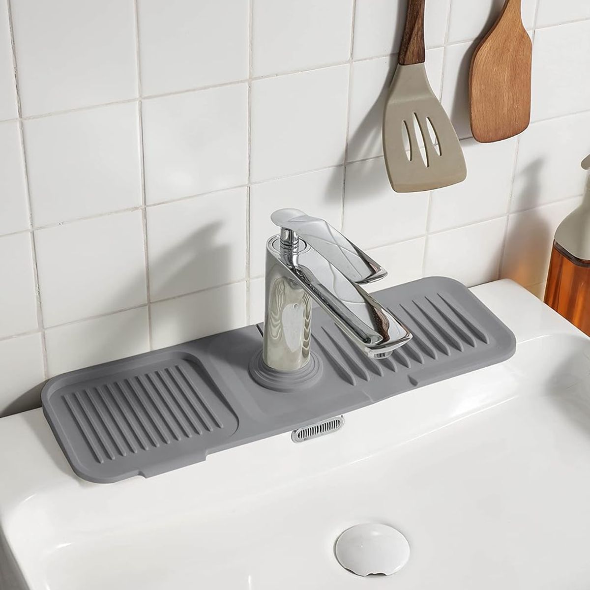 GENERICO - PROTECTOR DE SILICONA DELGADO PARA LAVADERO 45 CM - GRIS