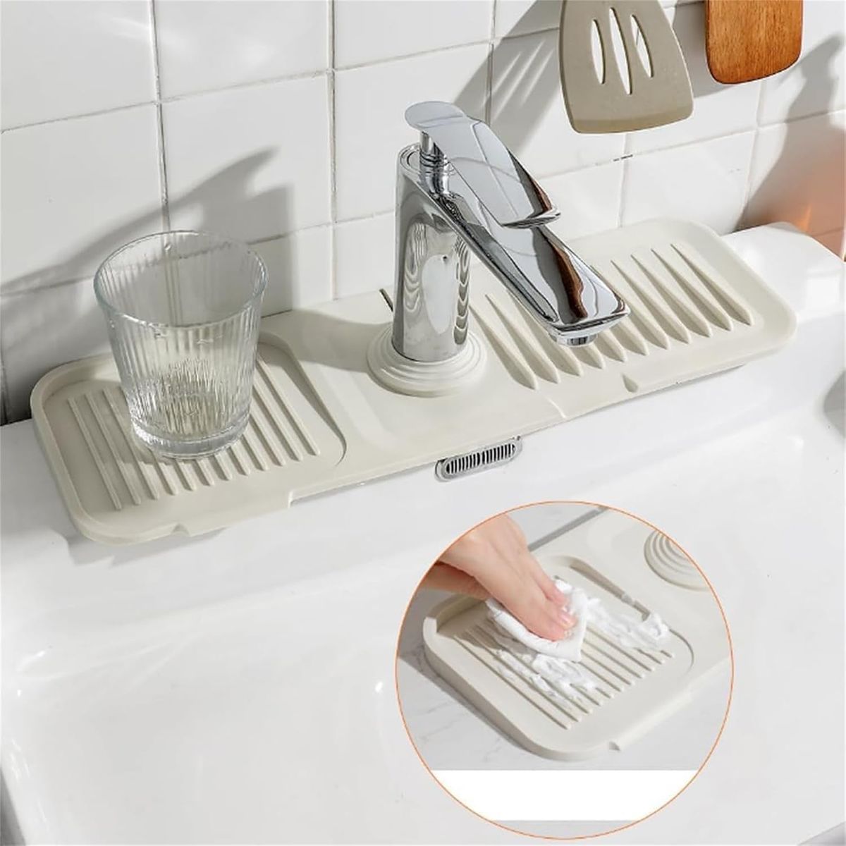 GENERICO - PROTECTOR DE SILICONA DELGADO PARA LAVADERO 45 CM - HUESO