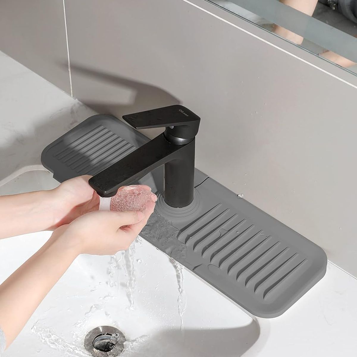 GENERICO - PROTECTOR DE SILICONA DELGADO PARA LAVADERO 37 CM - GRIS